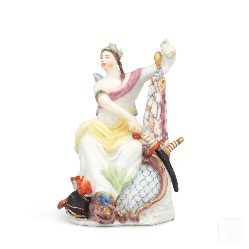 A Bow figure of a muse, probably Calliope, circa 1750-54